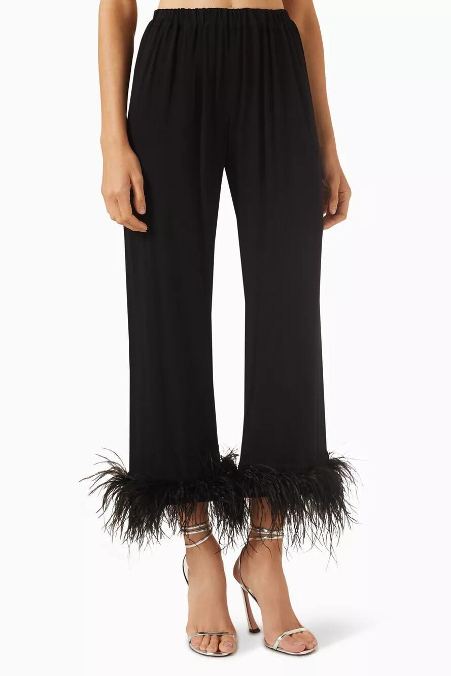 Sleeper Feather Party Pajama Lounge Pants Black Women's Size XL